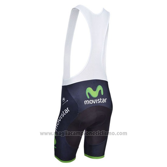 2014 Abbigliamento Ciclismo Movistar Nero Manica Corta e Salopette